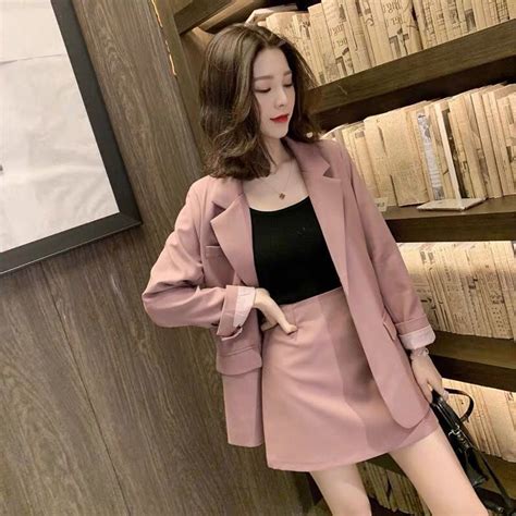 temperament western style set dress skirt top korean style jacket women