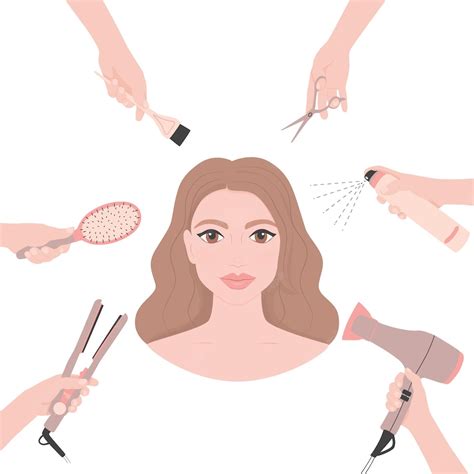 Premium Vector | Young female customer in hair salon hairdresser serves ...