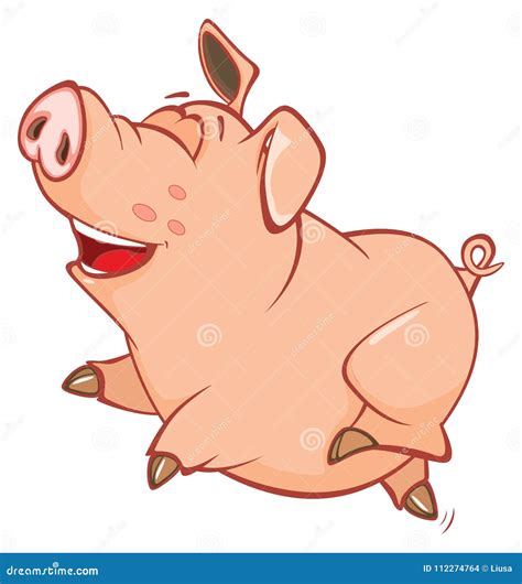 Illustration of a Cute Pig. Cartoon Character Stock Vector - Illustration of drawing, monster ...