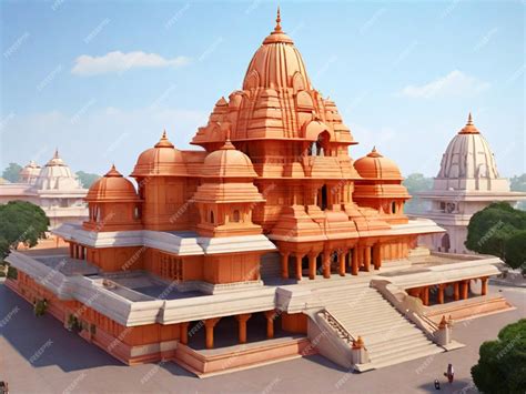 Premium AI Image | ram mandir temple design in Ayodhya