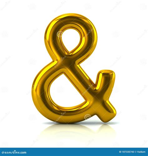 Golden Ampersand Symbol 3d Illustration Stock Illustration ...
