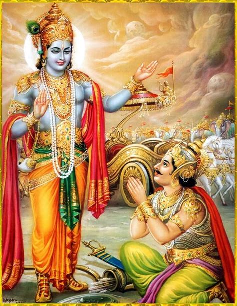 sri krishna instructs arjuna  kurukshetra bhagavad gita bhagavad