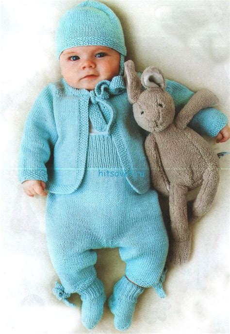 Вязание для малышей голубого комплекта | Baby knitting, Baby boy sets ...