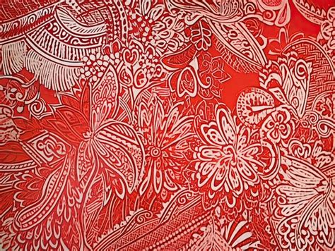 illustration indonesian batik  red premium ai generated image