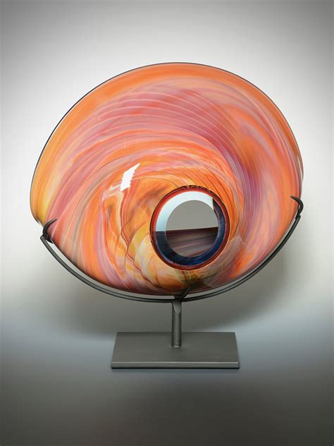 Reddish Aurora Sculpture — Liquid Light Glass