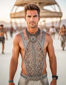 Man Burning Man Outfit Costume. Face Swap. Insert Your Face ID:1145006