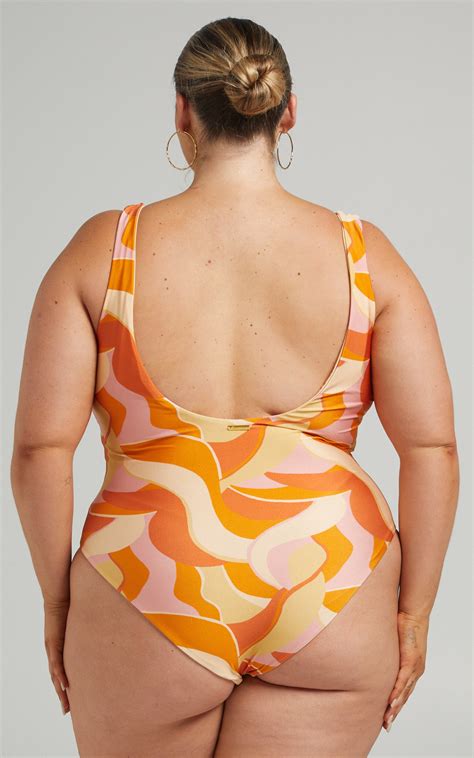 Malik One Piece - Low Back One Piece In Summer Swirl - Showpo
