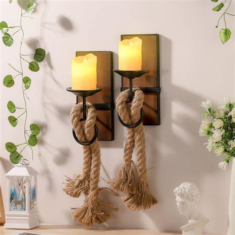 amazoncom wall sconce candle holder black wall mount metal  wooden