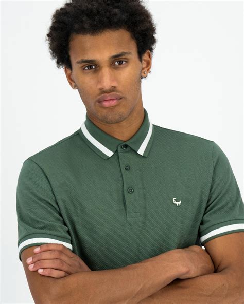 Old Khaki Men's Barclay Tipped Cotton Golfer | Cape Union Mart