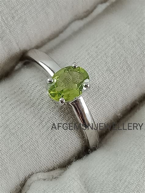 Peridot Ring-green Peridot Ring-handmade Silver Ring-natural | Etsy