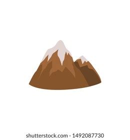 Brown Mountain Icon Flat Illustration Mountain Stock Vector (Royalty ...
