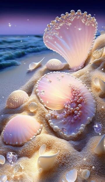 Premium AI Image | A beautiful seashell wallpaper with a beautiful pink ...