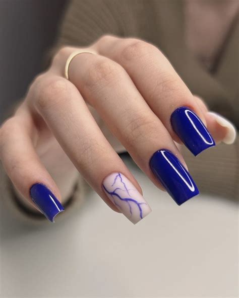 синие ногти | Blue nails, Gel nails, Simple nails