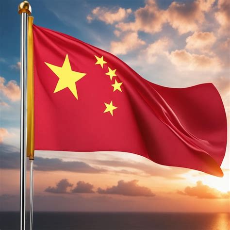 premium ai image chinese flag