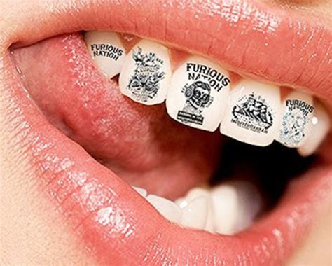 Татуировки на зубах – новый вид искусства. Фото, стоимость