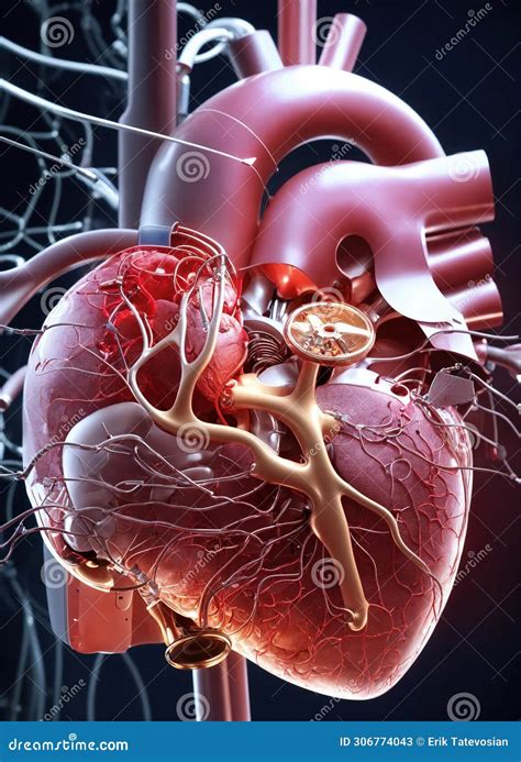 Medical Diagram of the Human Heart. Selective Focus Stock Image - Image ...