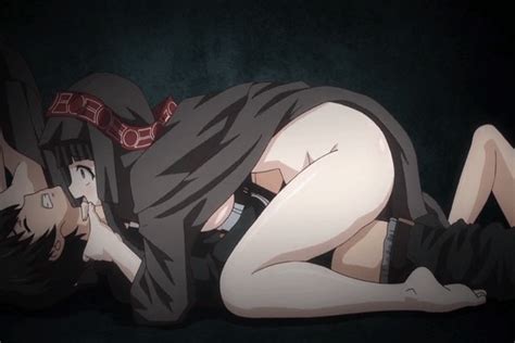 Rule 34 - 1boy 1girls animated asphyxiation ass black hair black robe