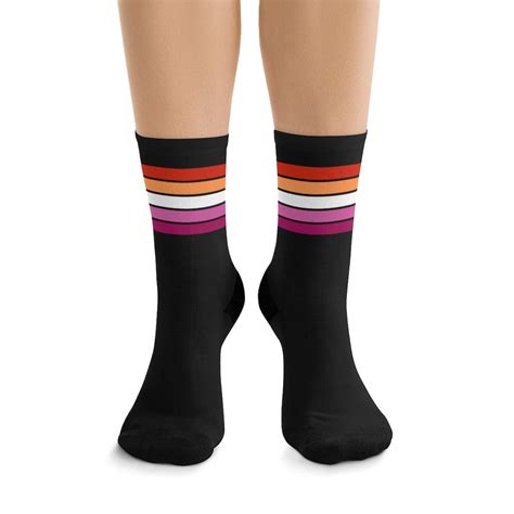 Community Lesbian Socks Striped Orange Lesbian Flag Socks - Etsy