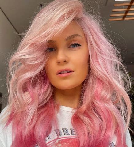 dip dye hair pastel pink