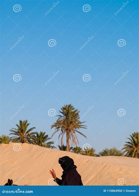 Arabian Knight In The Desert At Sunset, Douz Tunisia, Sahara Desert