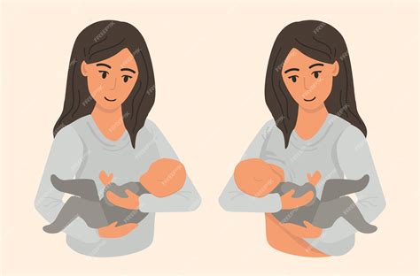 Мать кормит ребенка грудью. женщина, держащая своего ребенка и кормящая ...