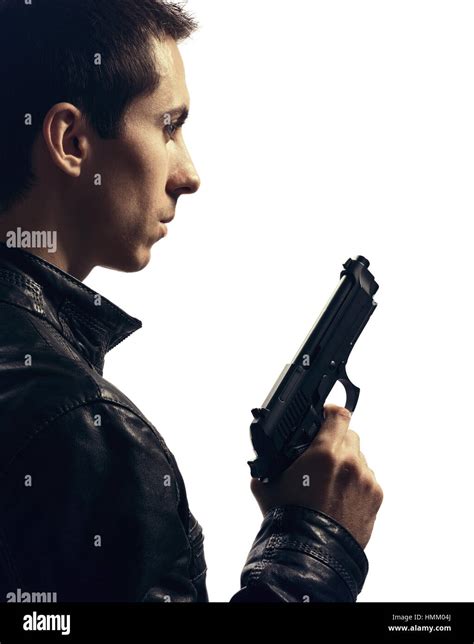 Man with gun Stock Photo - Alamy