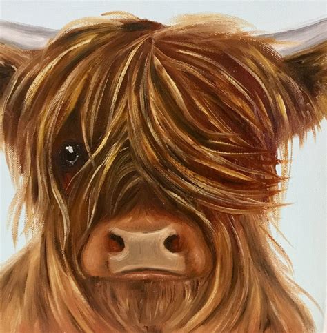 Highland cow painting Scottish cow picture Hairy cow | Etsy | Highland ...