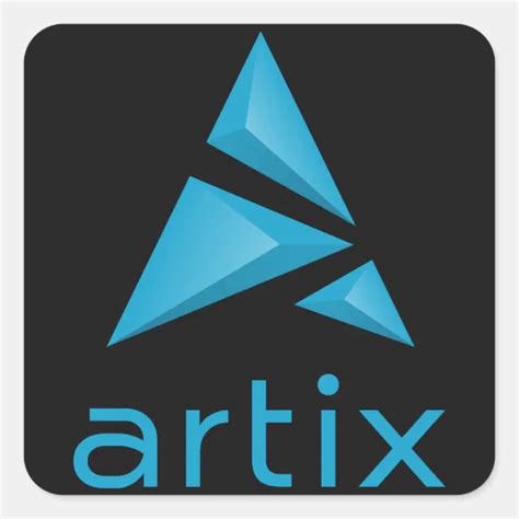 artix logo brand  vertical dark background square sticker zazzle