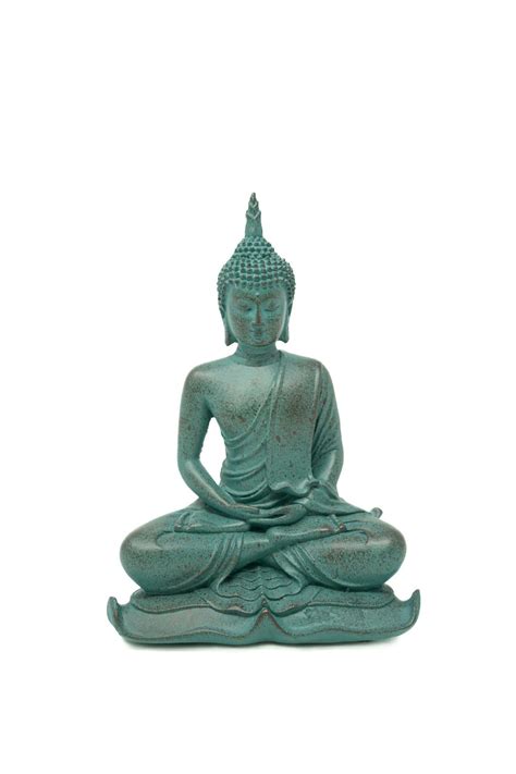 meditative blue buddha statue   harmony store