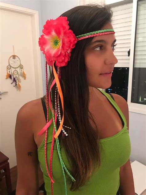Enfeites De Cabelo Para O Carnaval - Headband Carnaval flor e fitas | Tiara de flor carnaval