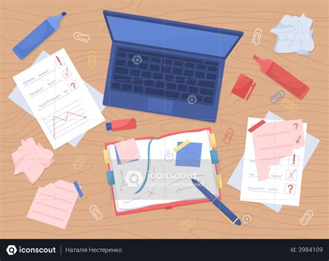 Best Premium Unorganized desk Illustration download in PNG & Vector format