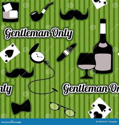 Retro Gentleman Accessories Seamless Pattern Stock Vector ...
