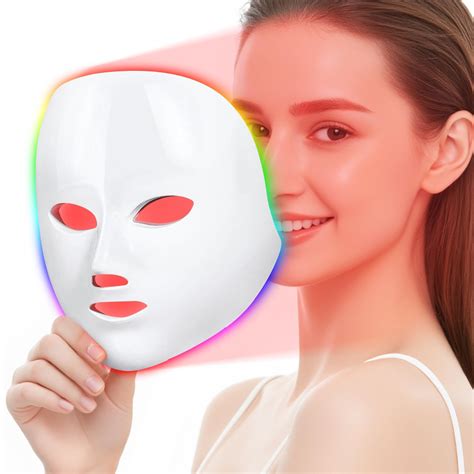 SDKWDH Red Light Therapy for Face, Led Face Mask Light Therapy, 7