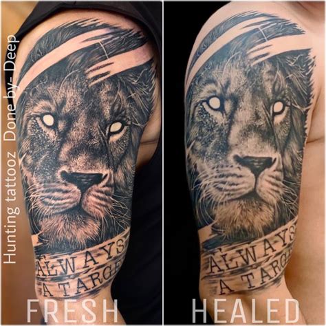 fresh  healed tattoo  hunting tattoo follow    healed