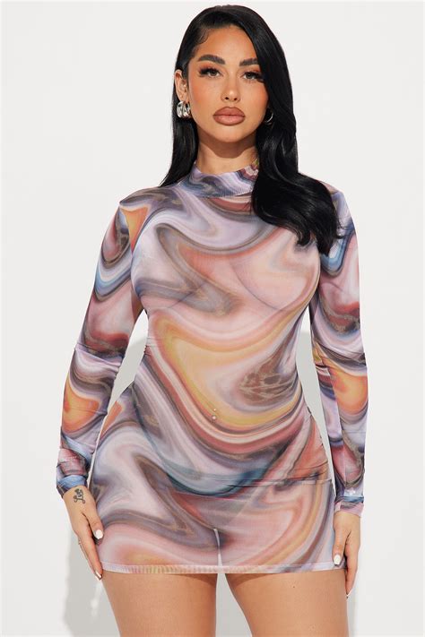 Unique Vibe Mesh Mini Dress - Multi Color | Fashion Nova