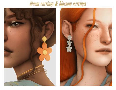 Sims 4 bloom earrings blossom earrings - MiCat Game