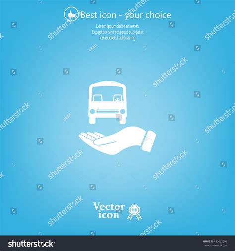 Pictograph Bus Hand Vector Icon 10 Stock Vector (Royalty Free