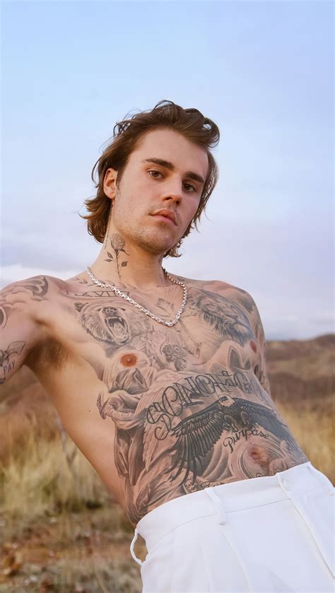 Justin Bieber con tatuajes sin camisa Fondo de pantalla 4k HD ID:11074