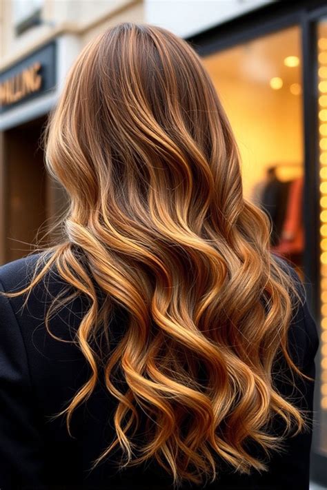 gorgeous hair colours   fall season golden honey balayage waves