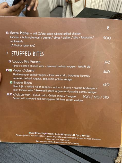 Menu at Baker's Arch Garden Cafe, Thiruvananthapuram
