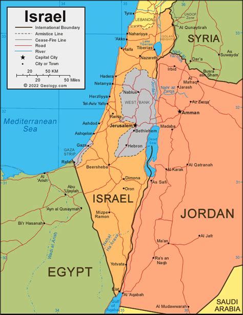 Map Of The Israel - Lenna Nicolle