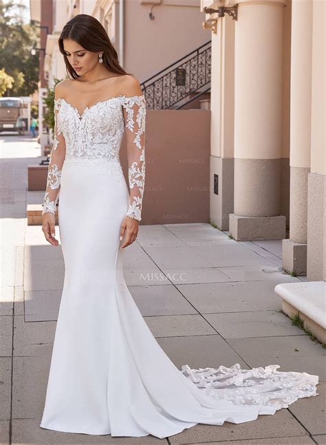 off shoulder wedding dress 5