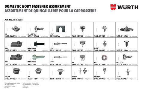 Domestic Body Fastener Assortment | Fasteners | Wurth