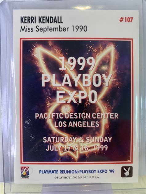 Playboy EXPO'99 Playmates Reunion KERRI KENDALL Autograph Card#107 VIP