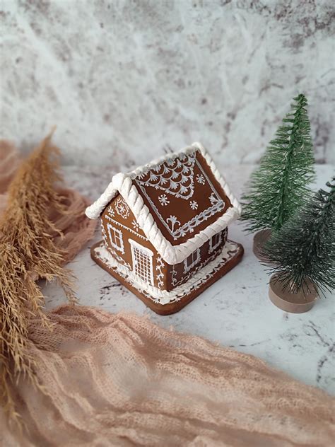handmade ceramic gingerbread house miniature cottage decor etsy
