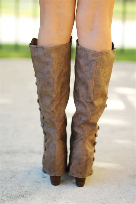 Taupe Button Detail Tall Boots | Fashion Boots | Taupe Boots#N#– Saved ...
