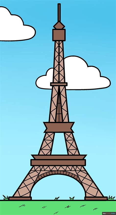 How to Draw the Eiffel Tower - Really Easy Drawing Tutorial