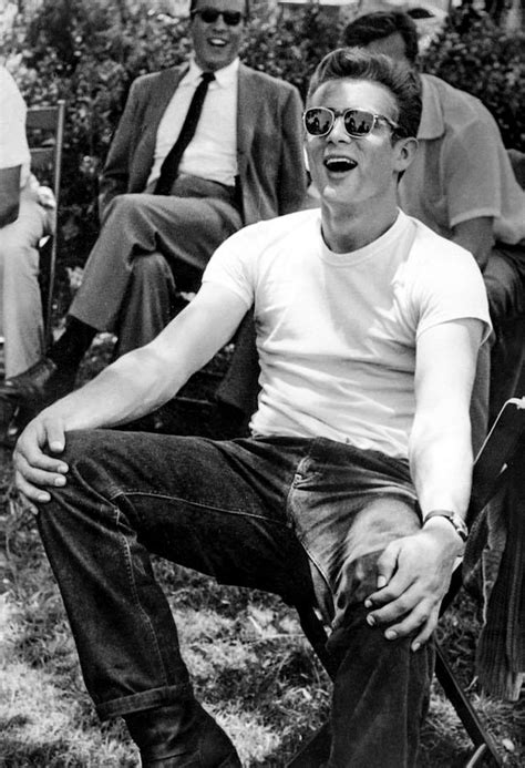 James Dean on the set of the film "Rebel Without a Cause" (1955)