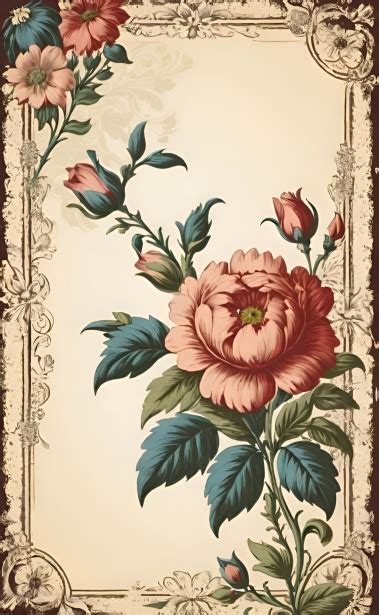 Vintage Flower Postcard Free Stock Photo - Public Domain Pictures