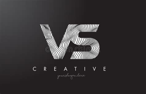 VS V S Letter Logo With Zebra Lines Texture Design Vector. Stock Vector ...